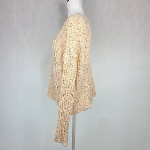NEW-LULUS It's Casual Ribbed Knit in Cream, Size S - Picture 4 of 7